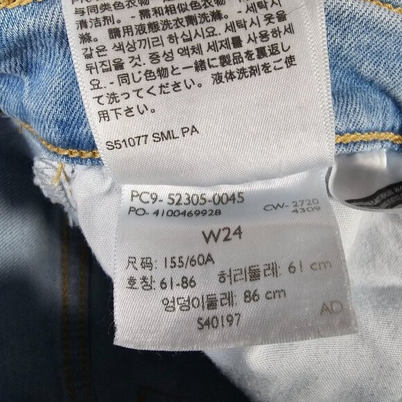 Levis Wedgie Jeans Women 24‎ (Fits 23x26) Blue Skinny Button Light Wash Denim - Picture 13 of 15
